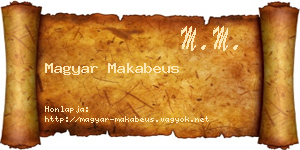Magyar Makabeus névjegykártya